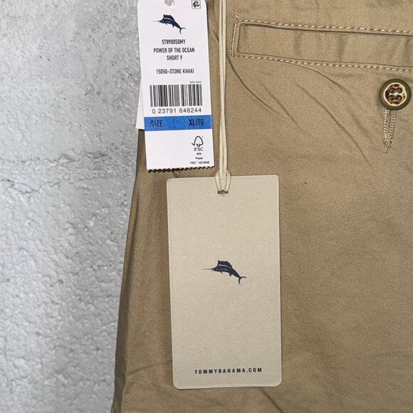 Tommy Bahama Mens Power of the Ocean Short Stone Khaki XL $90 - Picture 5 of 9